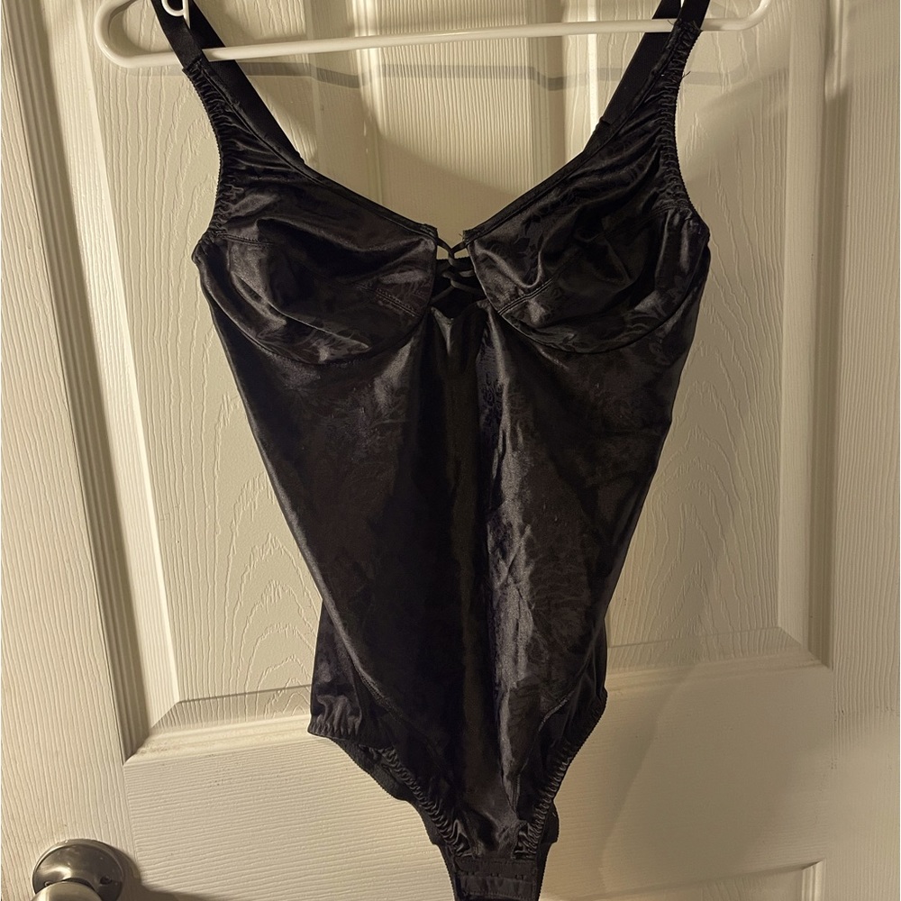 Black vanity fair body suit
